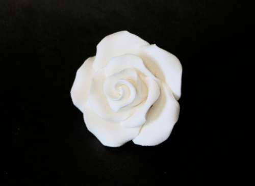 Large White Gumpaste Classic Rose - Click Image to Close